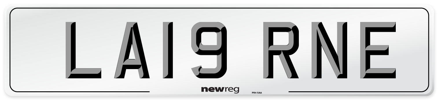LA19 RNE Number Plate from New Reg